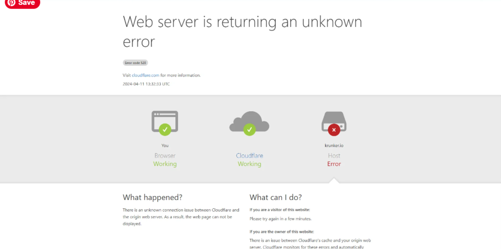 Error Code Cloudflare Web Server Is Returning An Unknown Error