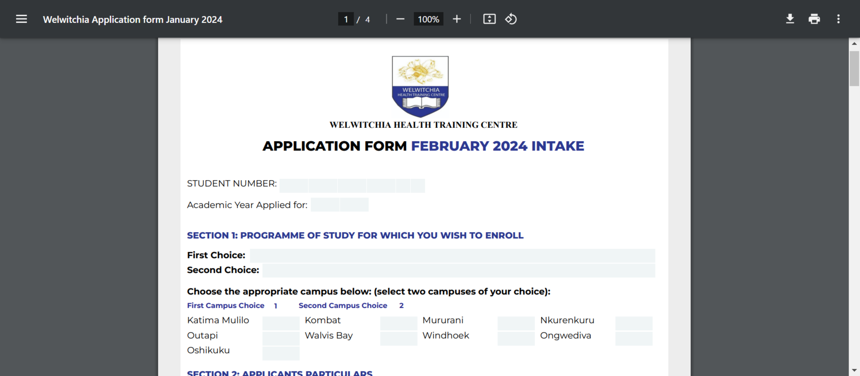 How to Complete Your Welwitchia Online Application Form 2024 2024